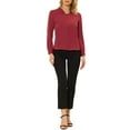 thumbnail image 2 of Allegra K Women's Solid Long Sleeve Chiffon Work Business Blouse, 2 of 5