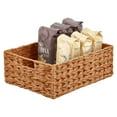 thumbnail image 6 of mDesign Woven Farmhouse Pantry Food Storage Bin Basket Box, 3 Pack, Camel Brown, 6 of 8