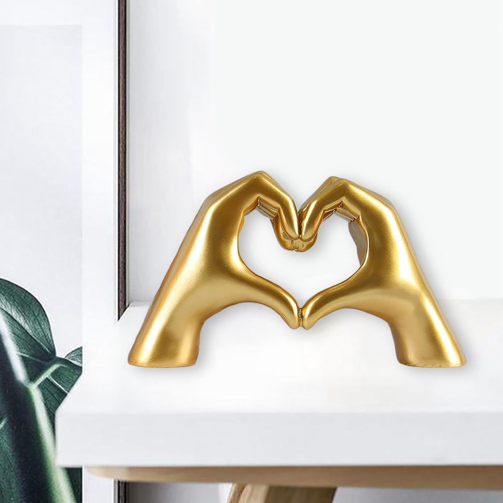  Golden Heart Hands Sculpture,Hand Gesture Statue Decor Creative  Gift,Love You Heart Figurine Ornament Modern Art Sculpture Home Decor,Gold  : Home & Kitchen