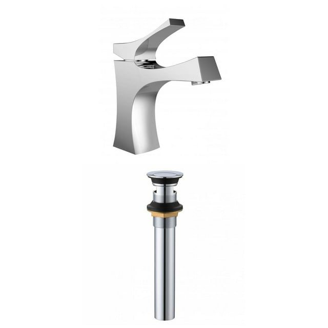American Imaginations AI-33666 1 Hole CUPC Approved Lead Free Brass Faucet Set In Chrome Color - Overflow Drain Incl.