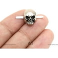 thumbnail image 2 of Skull Prong Stud Head Bone Gothic Style Ghost Studs Leather Craft Decorations Pack of 10 (Medium 10 x 15 mm, Silver), 2 of 9