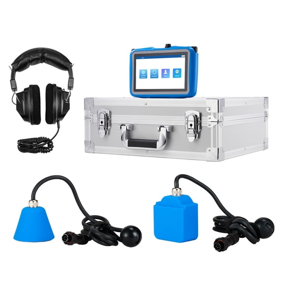 KFFKFF Pipe Water Leak Detector for Indoors, 1Hz-10000Hz, 7" Touchscreen Plumbing Water Leakage Detection Locator with Horizontal & Vertical Sensors