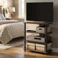 thumbnail image 3 of Furinno ECON 4-Tier Petite Corner Entertainment Center for 32" TV Amber Pine, 3 of 6