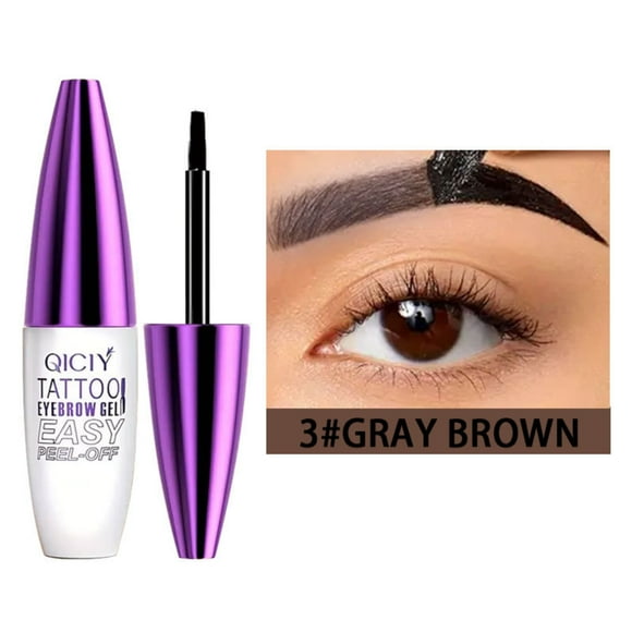 Qiciy Tattoo Eyebrow Gel Easy Peel Off Eyebrow Tattoo Peel Off Tattoo Eyebrow Gel Easy Peel off Eyebrow Gel Tinted Eye Brow, Professional Eye Brow Tint, Waterproof & Sweatproof (Brown)