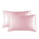 thumbnail image 1 of Nvzi 2 fundas de almohada antiestáticas de seda natural para cabello y piel, suaves y transpirables, 20 x 25 pulgadas (rosa claro), 1 of 5