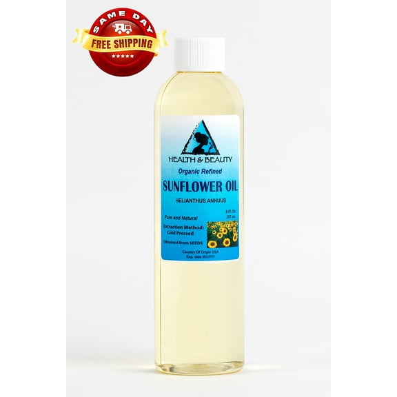 SUNFLOWER OIL REFINED ORGANIC CARRIER COLD PRESSED PURE 8 OZ