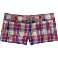 thumbnail image 1 of Aeropostale Womens Lightweight Plaid Khaki Casual Chino Shorts, Rosa, 5/6, 1 of 1