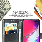 Galaxy S10e Case, Galaxy S10e Wallet Folio Case Magnetic Closure RFID Blocking Card Slots Kickstand Shockproof Case for Samsung Galaxy S10e, Gray
