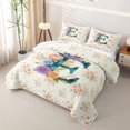 thumbnail image 3 of Feelyou Floral Alphabet E Twin Quilt Set for Women Girls, Watercolor Groovy Rose Twin Coverlet Set, Multi-Color, 2-Piece, 3 of 7