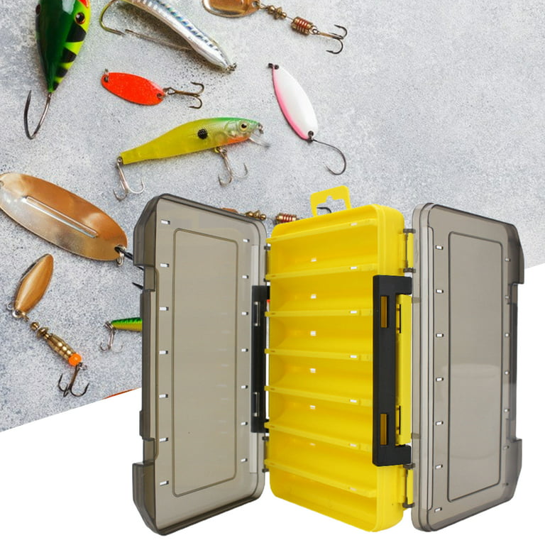 Cheers.US Compartments Double-Sided Fishing Lure Hook Tackle Box Visible  Hard Plastic Clear Fishing Lure Bait Squid Jig Minnows Hooks Accessory  Storage Case Container 