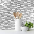 thumbnail image 4 of Smart Tiles Peel and Stick Backsplash, 5 Adhesive Tiles, Crescendo Grey/White, 9.72"x9.36", 4 of 5