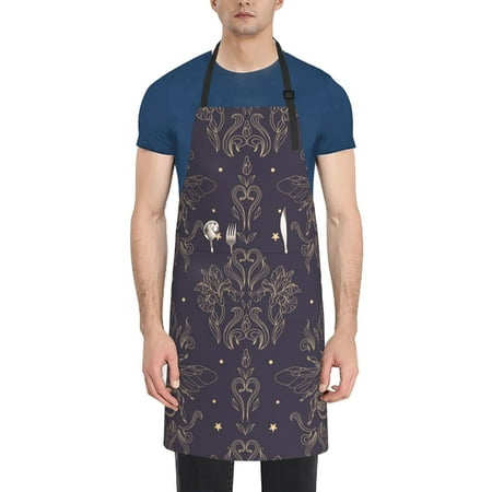 

Goofa Golden Bumblebee Printed Waterproof Apron 33 Chef Aprons for Men Heavy Duty Chemical Work Apron Adjustable Bib Apron