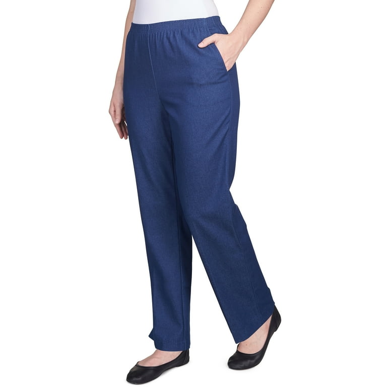 Alfred dunner flat front denim pants deals