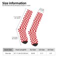 thumbnail image 3 of Red Checkerboard Pattern Knee High Socks for Women Long Leg Warmers Socks, 3 of 7