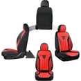 thumbnail image 6 of FLORICH Front Car Seat Covers, Comfortable Faux Leather Seat Protectors, Automotive Cushions Universal Fit for Most Cars SUV Trucks, Black&Red, 6 of 6