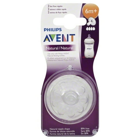 Philips Avent Natural BPA-Free Nipples - Medium Flow, 6 Months, 2ct