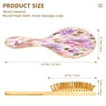 thumbnail image 3 of Wood Paddle Brush with Cushion & Round Hair Brush Lavender and Pink Flowers Detangling Brush for All Hair Types, 3 of 7