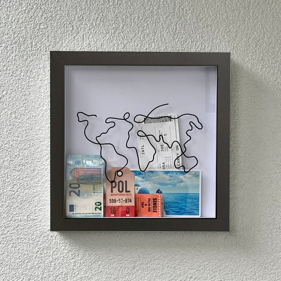 YAOMOBB Memory Shadow Box Large Wooden Shadow Box Smooth Edge Transparent Display Case for Travel and Table Decorations