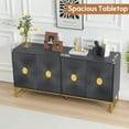 thumbnail image 4 of Wirrytor Set of 2 Fluted Sideboard Cabinet with Doors and Shelves, Buffet Cabinet with Storage,Accent Console Cabinet  for Living Room,  Entryway, Dining(Black-4 Doors), 4 of 9