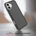 thumbnail image 3 of For iPhone 16 6.1 inch Polished Oil Thick Acrylic Metal Button Hybrid Case Cover - Black, 3 of 3
