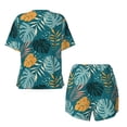 thumbnail image 2 of Sigee Tropical Leaves for Sleepwear Casual Pjs with Pockets Women's Pajamas Sets Shorts 2 Piece Short Sleeve Lounge Sets 3X-Large, 2 of 9