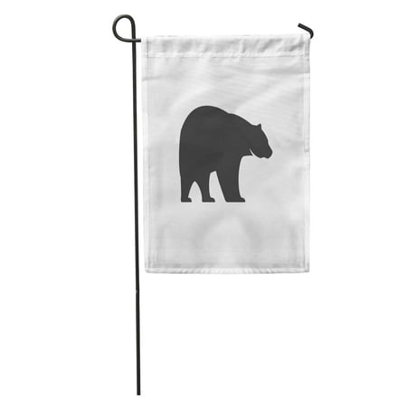 SIDONKU Abstract Bear Sihouette Symbol Solid Pictogram Black Camping Infographics Alaska Garden Flag Decorative Flag House Banner 12x18 inch