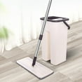 thumbnail image 4 of Flat Floor Mop and Bucket Set for Home Floor Cleaning, Wet & Dry Self Cleaning Mop, Hands Free Floor Flat Mop, Stainless-steel Handle, with Reusable Microfiber Pads, 4 of 9
