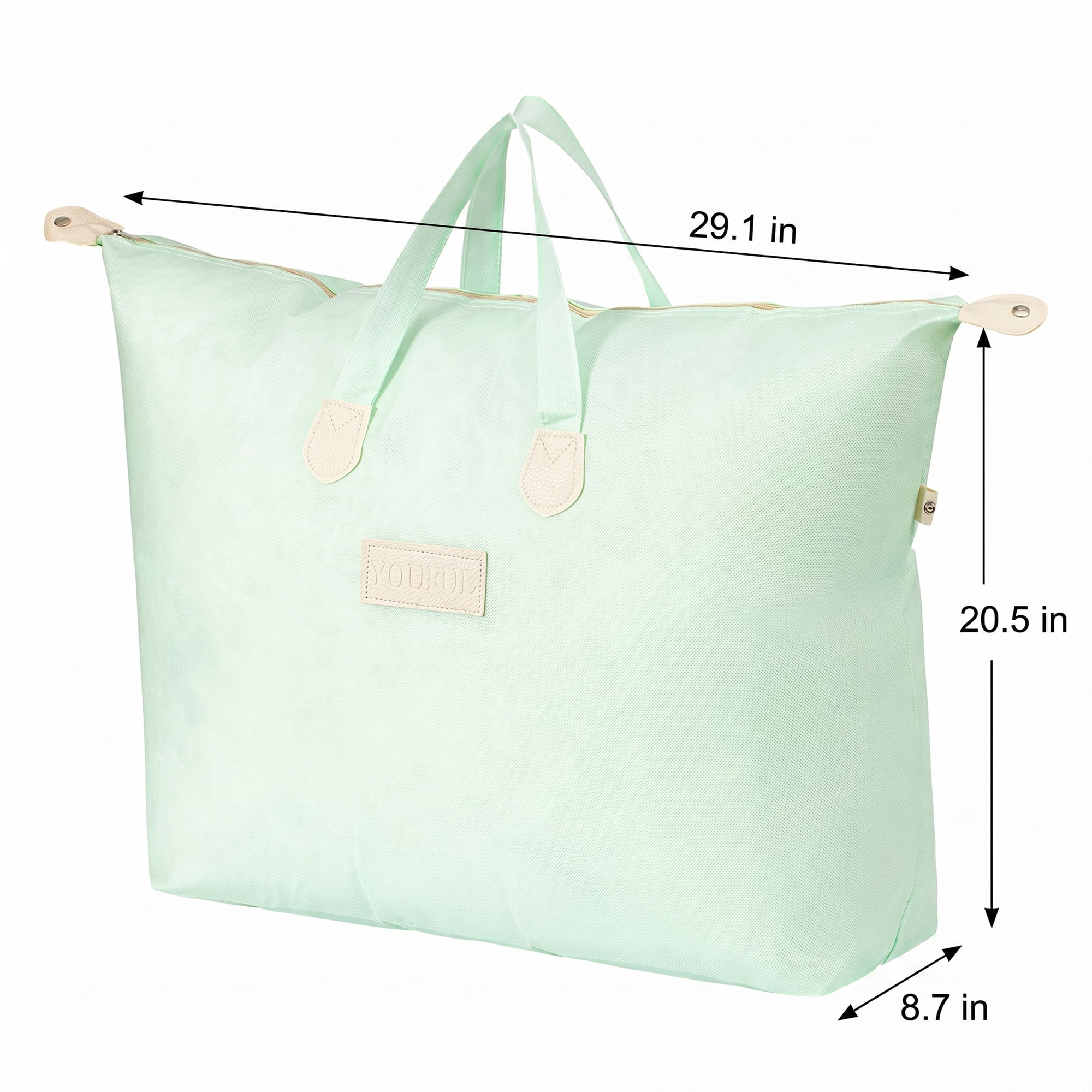 Unique Bargains Foldable Storage Bag for ClothesOrganizing Bedroom Green 31.5"x10.6"x22"