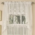 thumbnail image 1 of Laurel Leaf Sheer Voile Embroidered Kitchen Curtains 38" x 60" Swag  Pair, 1 of 1