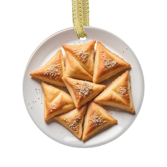 Bourekas Puff Pastry Dough Comfort Food Lovers Foodie Novelty Holiday Christmas Ornament Xmas Tree Gift (Flat Design Printed on Ceramic, NOT 3D)