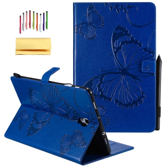 Galaxy Tab A 10.5-inch 2018 SM-T590/T595 Case,Allytech Embossed with Butterfly Series Folio Stand Wallet Case with Cards/Cash Holder for Samsung Galaxy Tab A 10.5-inch 2018 Release SM-T590/T595, Blue
