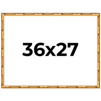 36x27 Frame Gold Bamboo Solid Wood Picture Frame | 1 Inch Moulding Width | Interior Frame Depth