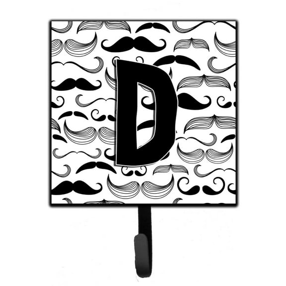 Letter D Moustache Initial Leash or Key Holder