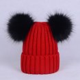 thumbnail image 5 of GROFRY Women Hat Solid Color Plush Balls Autumn Winter Fluffy Pompoms Beanie Cap for Outdoor, 5 of 8