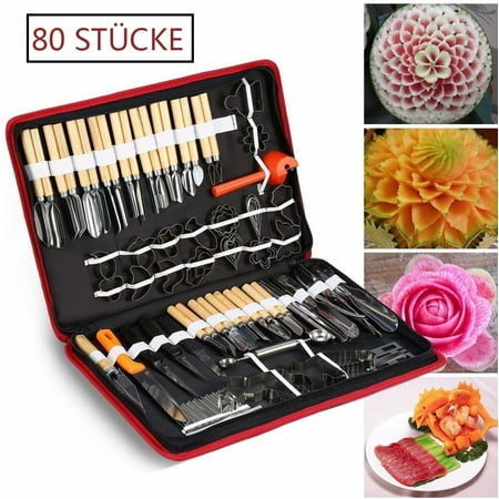 

80PCS Portable Paring Knife Tool Set for Vegetable Fruit Food Sculpture Engraving Carving Wood Kitchen F118633