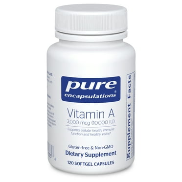Pure Encapsulations Vitamin A 10,000 IU From Cod Liver Oil | Supports Immune and Cellular Health, Vision, Bones, Skin, and Reproductive Function* | 120 Softgel Capsules