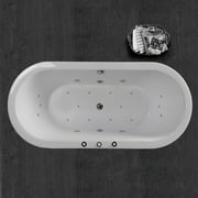WOODBRIDGE 67" x 32" Freestanding Bathtub Whirlpool Water Jetted and Air Bubble, B-0030 / BTS1606