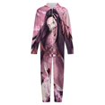 thumbnail image 4 of Demon Slayer Nezuko Kids Hooded Jumpsuit Union Suit Onesie One Piece Blanket for Boys Girls, 4 of 7