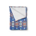 thumbnail image 2 of Aztec Soft Flannel Fleece Throw Blanket, Retro Layout of Triangles Composition Native Vibes, Cozy Plush for Indoor and Outdoor Use, 60" x 80", Azure Blue Multicolor, by Ambesonne, 2 of 5