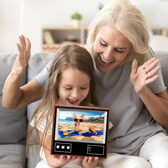 Retro Tv Amplifier 3D Cell Phone Screen Magnifier Portable Retro Tv Cell Phone Holder Mini Tv Cell Phone Holder Foldable Holder Stand For Most Smartphone Movie Video