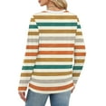 thumbnail image 4 of Women T Shirt Round Nenk long Sleeve Casual Striped Print Tees Women Clothes Top Loose Fit, 4 of 5