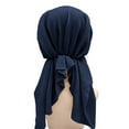 thumbnail image 4 of MSJUHEG Head Coverings,Turbans,Head Scarf,Hair Scarves,Chemo Hats,Head Hat Cap Ethnic Pre Tied Braid Hair Cover Wrap Turban Headwear Hat Navy 1 One Size, 4 of 6