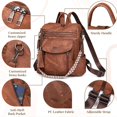 thumbnail image 3 of Backpack Purse For Women Pu Leather Backpack Fashion Ladies Shoulder Bag For Travel School, 3 of 6