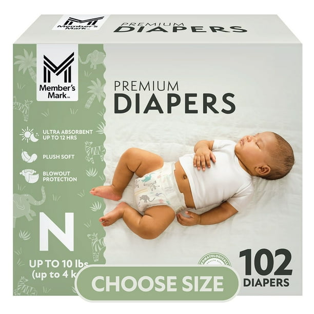 Member's Mark Premium Baby Diapers, Sizes: Newborn
