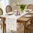 thumbnail image 4 of Easter Eggs Table Runner 108 Inches Long for Kitchen Dining, Cute Bunny Rabbits Cartoon Orange Dresser Scarf Farmhouse, Dining Table Decorations for Wedding/Parties, 13 x 108 In, 4 of 8