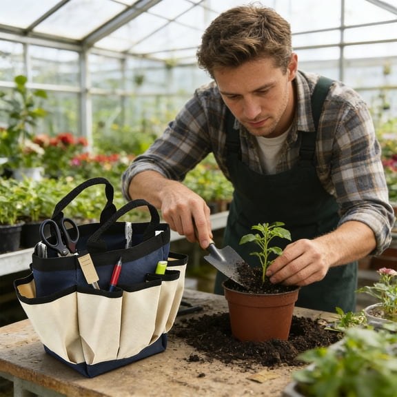 Gardening Tool Bag Garden Tool Organizer,Garden Bags Storage Bags Gardening Tote with Pockets,Garden Tool Storage Gardening Organizer,Heavy Duty Gardening Bags Garden Tote