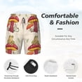 thumbnail image 3 of Yiaed Frog Sitting On Mushroom Print Mens Swim Trunks Bathing Suit Compression Liner Beach Swim Shorts Swimwear Quick Dry Zipper Pocket No-Chafing Board Short-Large, 3 of 6