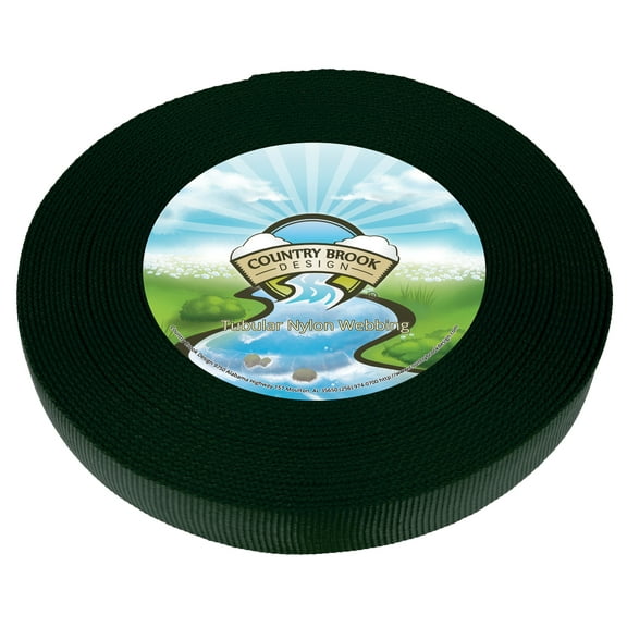 Country Brook Design - 1 Inch Green Tubular Nylon Webbing