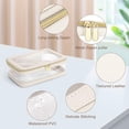 thumbnail image 4 of Travel Clear Makeup Bag with Makeup Brush Bag, Leather Makeup Case Toiletry Bag, Portable Cosmetic Bag Case, Transparent Waterproof Cosmetic Organizer Storage Bag for Women, Medium, Off-White, 4 of 7
