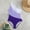 c01Purple, variant on Women's One Piece Tummy Control Swimsuit One Shoulder Bathing Suit Slimming Color Block Stripe Print Swimwear Pink XXL